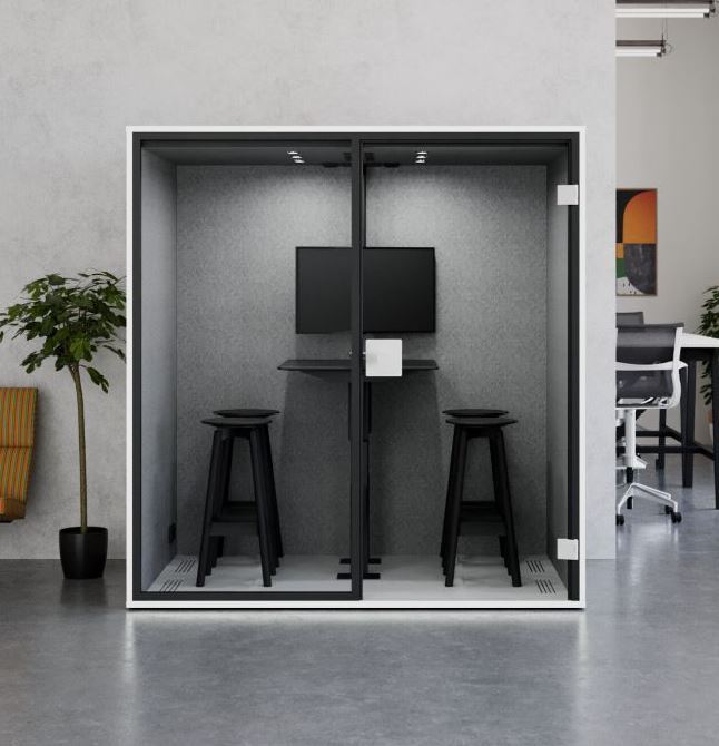 Euklides Berlin Acoustics Group Meet White dobbel stillerom Telefonkiosk