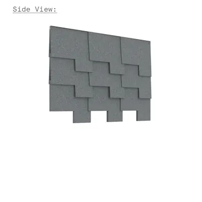 Felt tile patch really wool slate 3 18 sideview sq