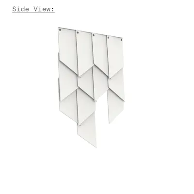 Felt tile slanted really cotton white 4 12 sideview sq
