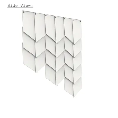 Felt tile slanted really cotton white 6 24 sideview sq