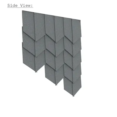 Felt tile slanted really wool slate 6 24 sideview sq
