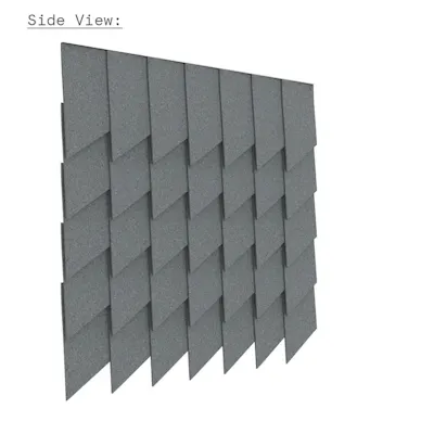 Felt tile slanted really wool slate 7 35 sideview sq