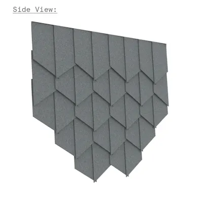 Felt tile slanted really wool slate 8 34 sideview sq